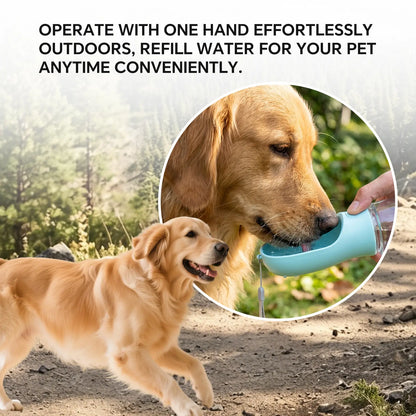 Portable 3-in-1 Dog Water Bottle with Food Container and Built-In Waste Bag Dispenser - Leak-Proof Travel Cup for Walking and Hiking (29cm x 7.5cm)