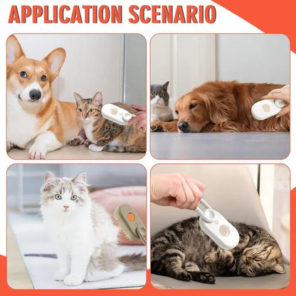 Pet Steam Brush,Cat & Dog Hair Remover, Adjustable Pet Hair Remover,Pet Steamy Mist,Steam Pet Brush for Pet Hair 4-IN-1 Steamy Cat Brush Grooming Comb for Dogs Steam Brush for Cats Remove Flying Fur Steam Advanced Pet Hair Removal Comb Pet Pal Brush