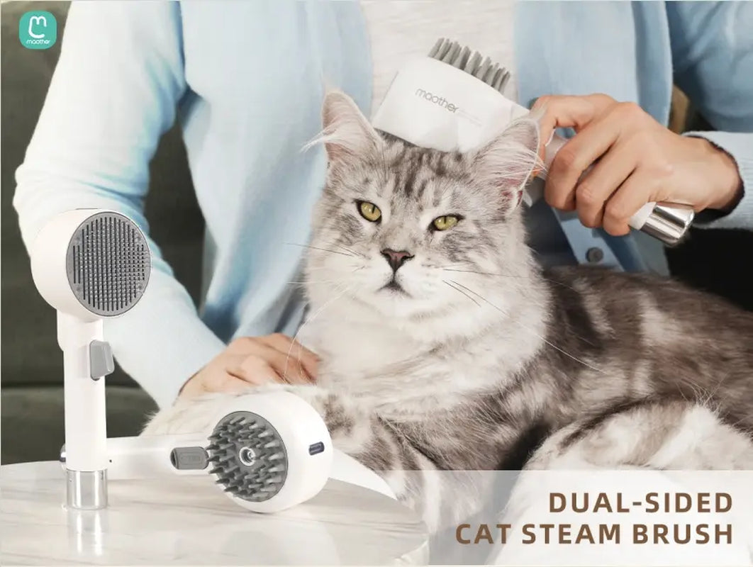 Fresh Fur 2-in-1 Pet Steam Brush and Spray Hair Removal Comb for Cats and Dogs - Deshedding and Grooming Tool
