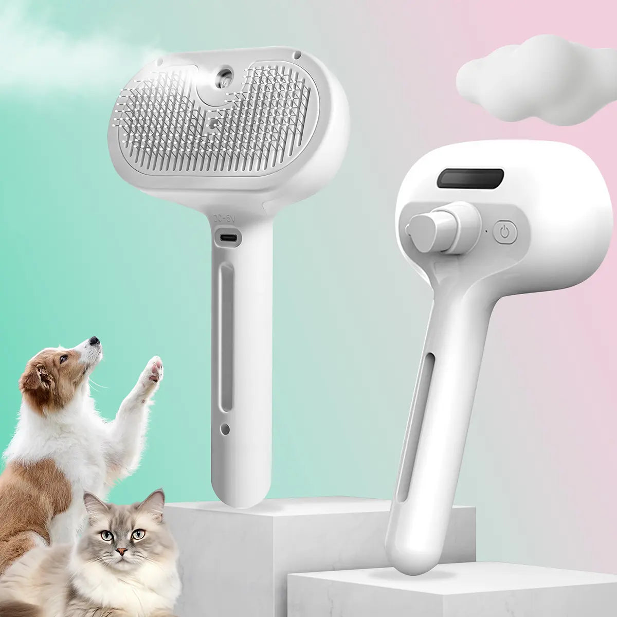 Catpick Pet Spray Hair Removal Comb, One Button Hair Removal Comb, Spray Odor Removal, Cat Brush, Dog Beauty Brush