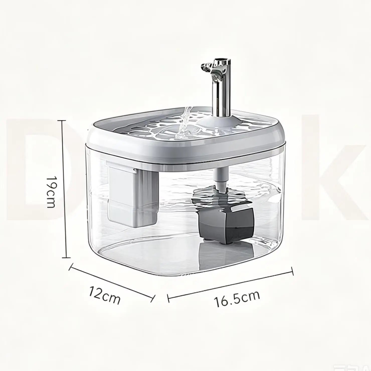 1.5L USB Cat Water Fountain, Automatic Pet Drinking Dispenser with Filter, Transparent Gray Circulating Fresh Water Bowl for Cats & Small Dogs