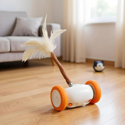 Auto-Steering Smart Cat Toy,Glowing Night-Play LED With,Fluttering Feather,180° Flip and Anti-Stuck Technology,Intelligent Path Routing,Touch-Activated Self-Moving Toy, Long Battery Life and Safe Textures,Suitable for All Cat Breeds and Ages, Led Lighting