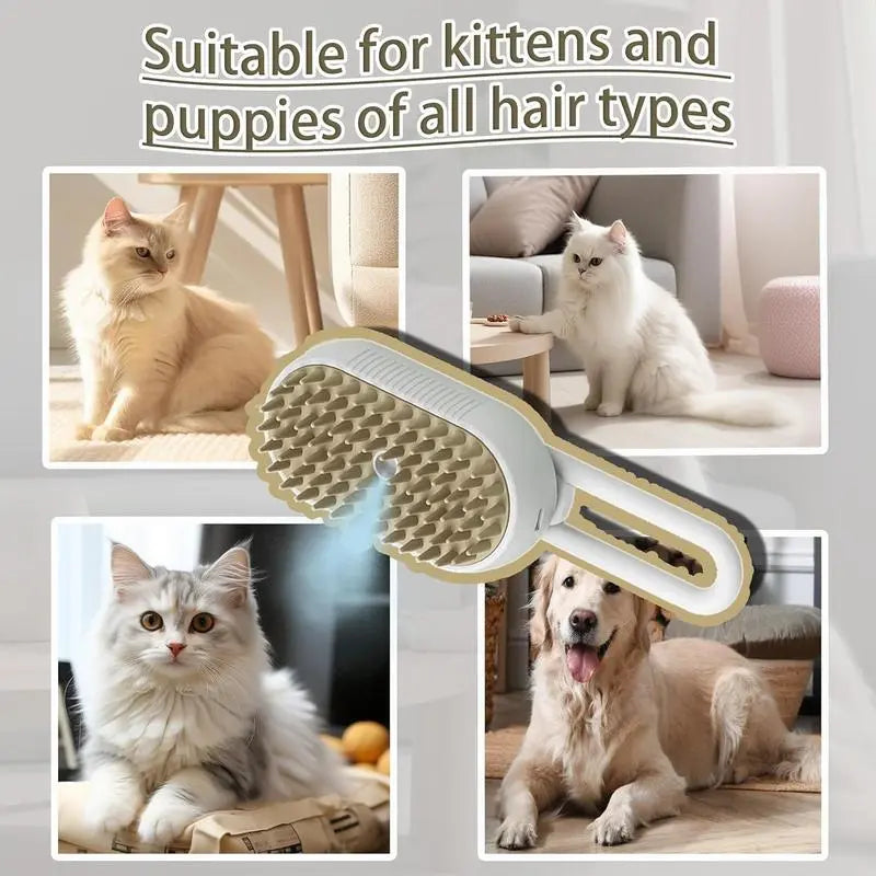 Pet Steam Brush,Cat & Dog Hair Remover, Adjustable Pet Hair Remover,Pet Steamy Mist,Steam Pet Brush for Pet Hair 4-IN-1 Steamy Cat Brush Grooming Comb for Dogs Steam Brush for Cats Remove Flying Fur Steam Advanced Pet Hair Removal Comb Pet Pal Brush