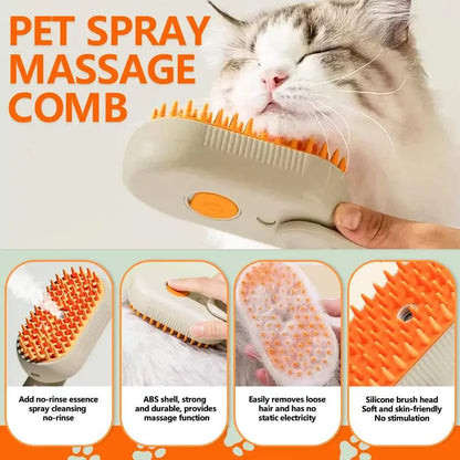 Pet Steam Brush,Cat & Dog Hair Remover, Adjustable Pet Hair Remover,Pet Steamy Mist,Steam Pet Brush for Pet Hair 4-IN-1 Steamy Cat Brush Grooming Comb for Dogs Steam Brush for Cats Remove Flying Fur Steam Advanced Pet Hair Removal Comb Pet Pal Brush